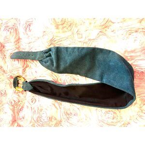 Pellatori teal Suede genuine leather waist belt - Small